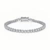 Rhodium Plated Bracelet Round Zirconia Tennis Chain Anniversary Luxury Jewelry