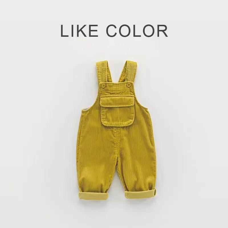 Spring Autumn Corduroy Baby Overalls Trousers Solid Colour Baby Overalls One-piece Children's Overalls Boys Girls Casual Pants