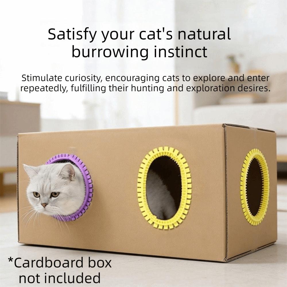 Plastic Cat Tunnel Brush Soft Tooth Cat DIY Rubbing Ring Grooming Tunnel For Cat Scratch Box