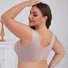 European and American Plus Size Bra Thin Vest for Women with Gathered Beautiful Back and Front Buckle Fixed Cup Underwear