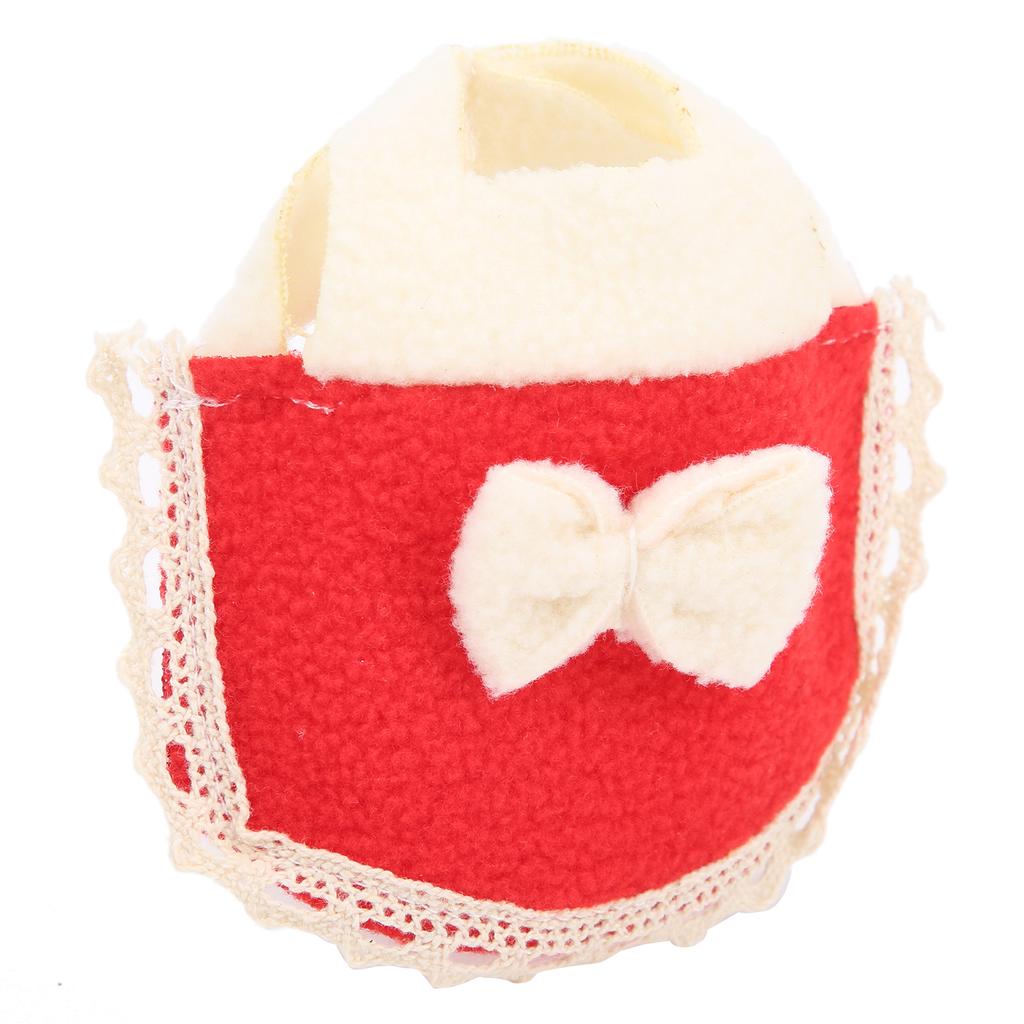 Hamster Cloak Outfits with BowKnot Soft Fleece Mini Pet Clothes for Small Animal(Red M)