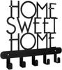 Настенный держатель ключей – табличка «Home Sweet Home» с 5 крючками, декоративный органайзер для ключей и вешалка для одежды, идеально подходит для хранения полотенец