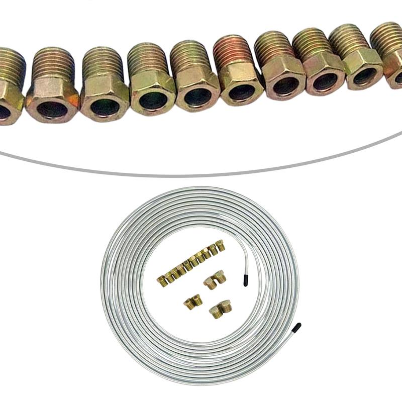 25Ft 3/16IN Car Brake Line Kit Brakes Lines Fittings Brakes Lines Repair Kits For Most Vehicles Cars SUVs Trucks Brake Parts