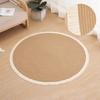 Yousheng Braided Round Area Rug Vintage Cotton Rope Floor Mat with Fringe Washable Rustic Tassel Carpet for Living Room Bedroom