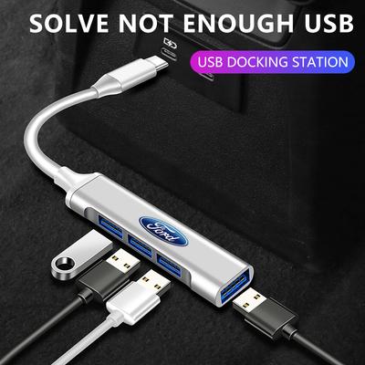 Новый адаптер Type-C на USB, многопортовый распределитель-хаб, автомобильные аксессуары для Ford Focus Mondeo Kuga Fiesta MK7 Escort Explorer Edge 2 4 MK2