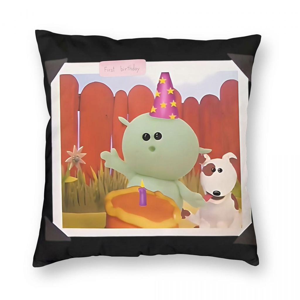 Nanalan Mona Russer First Birthday Square Pillowcase Polyester Linen Velvet Printed Zip Decor Car Cushion Cover
