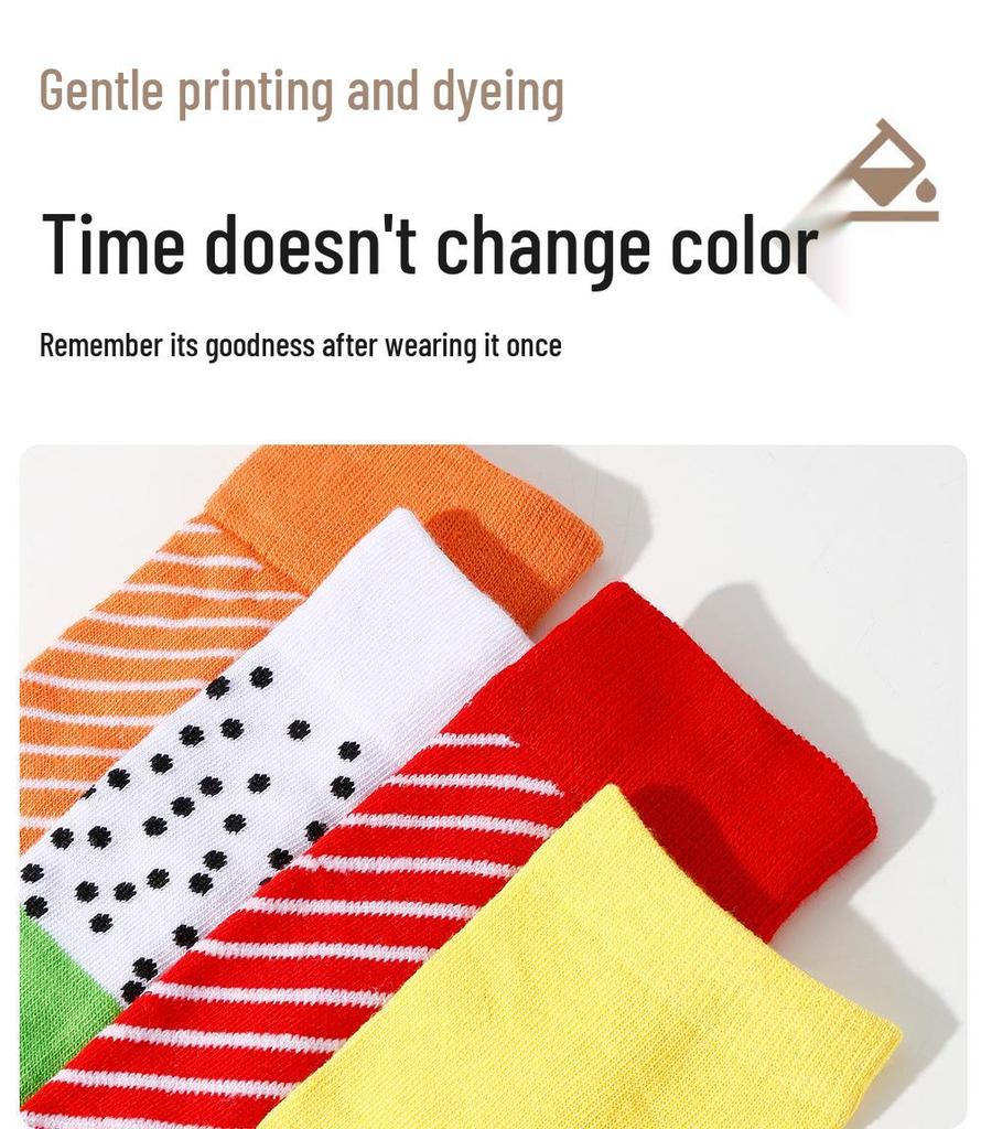 Женские креативные хлопковые носки до колена с рисунком лососевых суши - Весна/Лето, плотные, средней длины