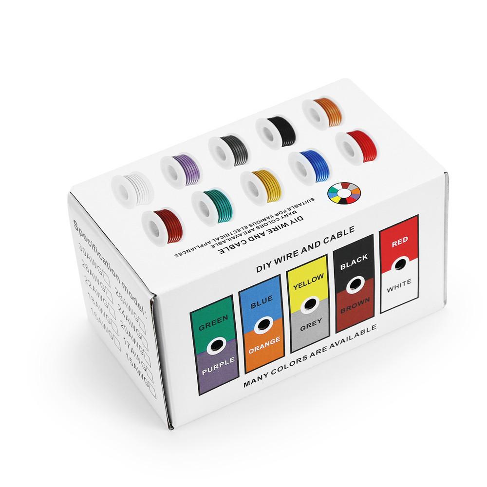 DIY Electronic PVC Wire 16AWG-30AWG, Tinned Pure Copper, Eco-Friendly Packaging