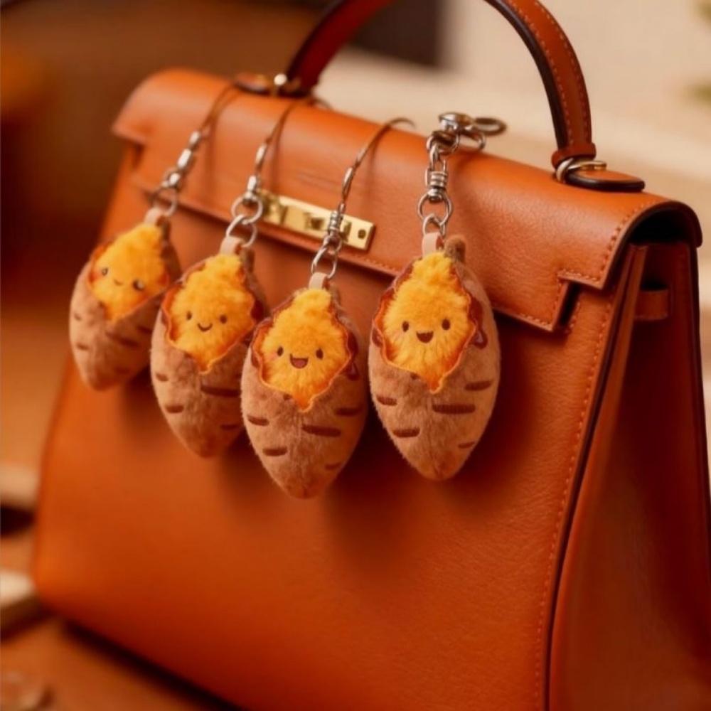 Sweet Potato Plush Keychain Skin-Friendly Plush Doll Keychain Handbag Key Chain  Cartoon Keychain Pendant For Girls