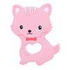 Baby Teething Toys Cartoon Animal Cat Shape Silicone Teether for Baby Kid ChildrenPink