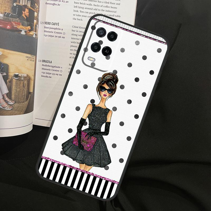 Модная Девушка Для Oppo A80 A60 A40 A94 A54 A98 A78 A18 A38 A58 A16 A76 A96 A17 A77 A74 A57S A15 Чехол для Телефона