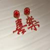 Fashion Jewelry Chinese New Year Earrings Rhinestone Red Drop Earrings  Women New Year Gift