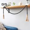 Wood Bead Garland Farmhouse Wall Hanging Decoration DIY Rustic Tassel Boho Bead String Ornament for Plant Pots Candle Holders