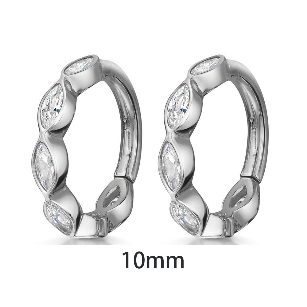 2 шт., минимальные серьги из нержавеющей стали с цирконом, женские и мужские спиральные серьги для козелка, хряща, раковины Daith, ювелирные изделия для пирсинга ушей