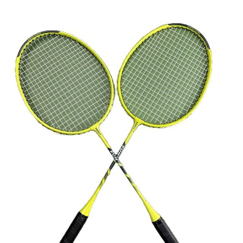 2-Pack Lightweight Aluminum Badminton Rackets Beginners Adults Students Training Set With 3 Balls Case