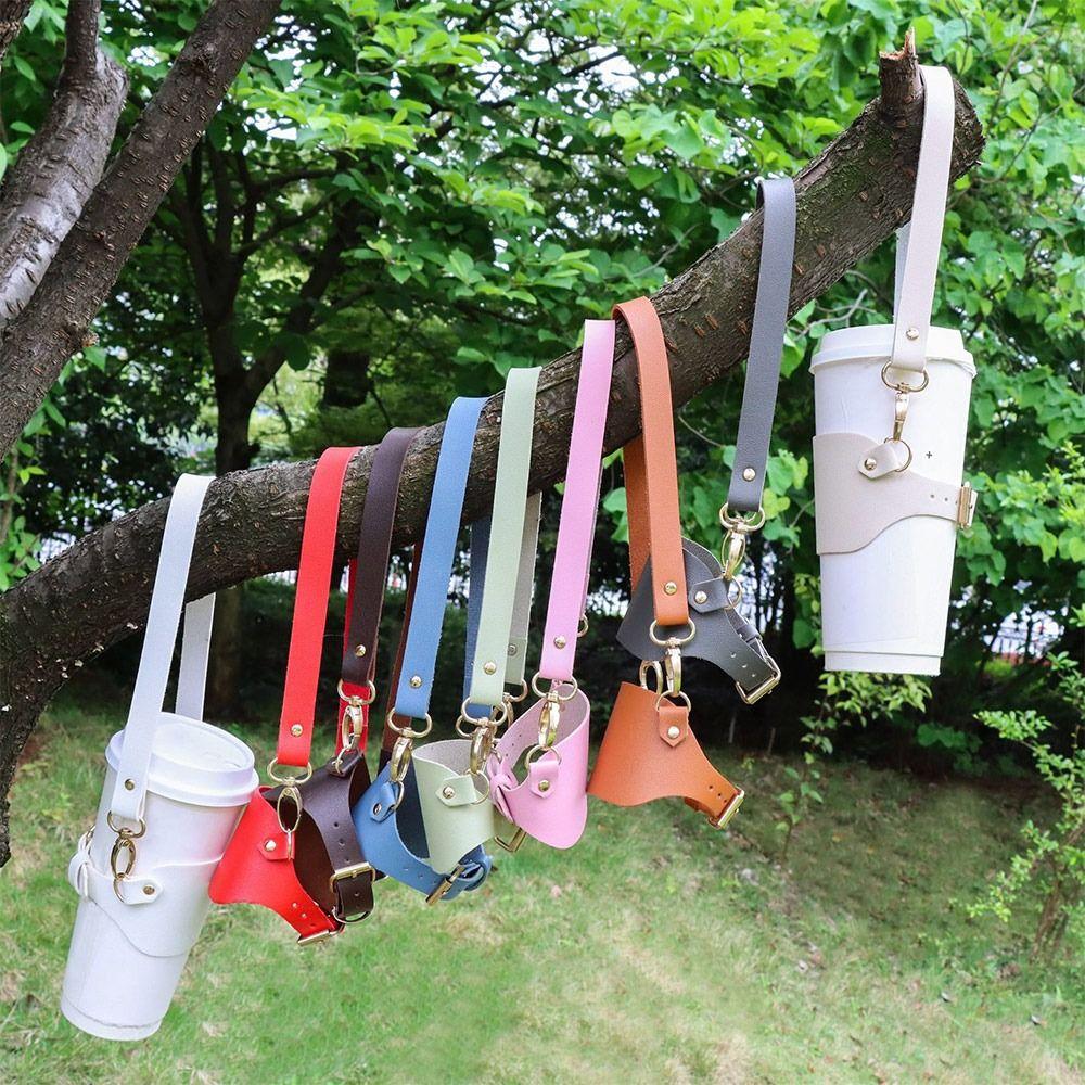 Portable Cup Holder Lanyard Travel Milk Tea Cup Sleeve Creative Water Cup Carrier Strap