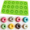4cm Mini Chocolate/ Donut Silicone Mold Bakeware Biscuit Cake Molds Reusable Donut Dessert Baking Pan  Silicone Mould 18-Cavity