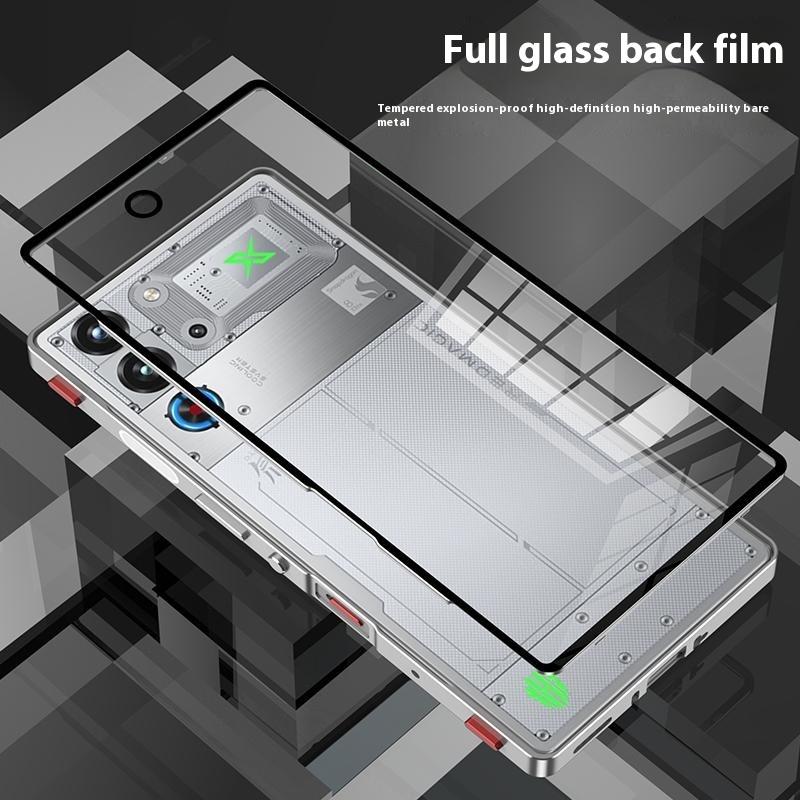 Чехол для ZTE nubia Red Magic 10 Pro 5G Металлическая рамка Стеклянная задняя крышка телефона с игровой плечевой кнопкой