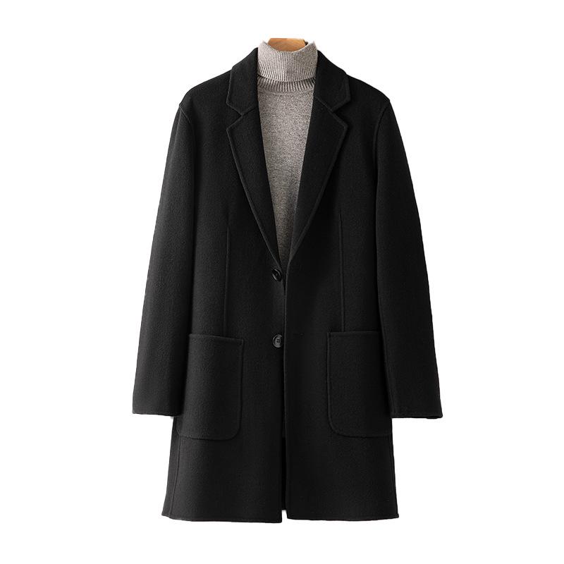 Men's High-end Wool Coat Slim-fit Medium and Long Woolen Coat