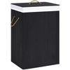 VidaXL Laundry Basket with a Single Section Black Bamboo 320757