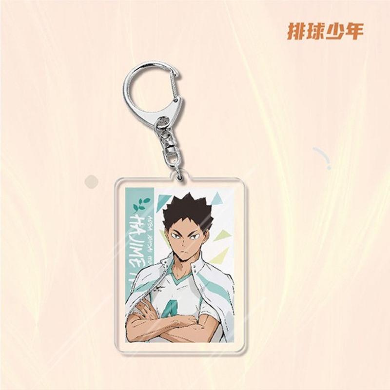 Anime Games Volleyball Boy Acrylic Keychain Metal Ring Car Bag Key Decoration Accessory Gift Anime Gifts Pendant