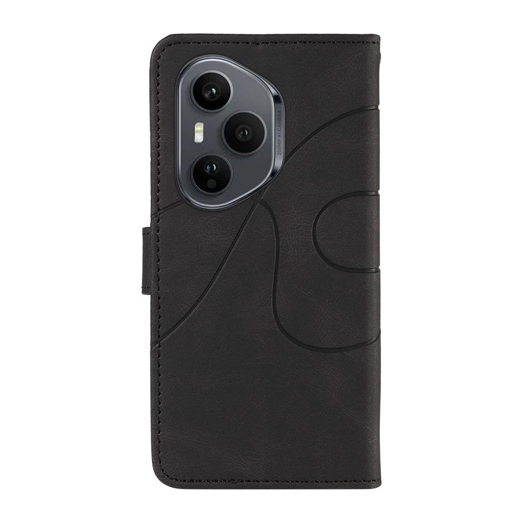 For Honor 400 Pro 5G (Global) Wallet Case Leather Phone Cover Stand with Curved Line Design