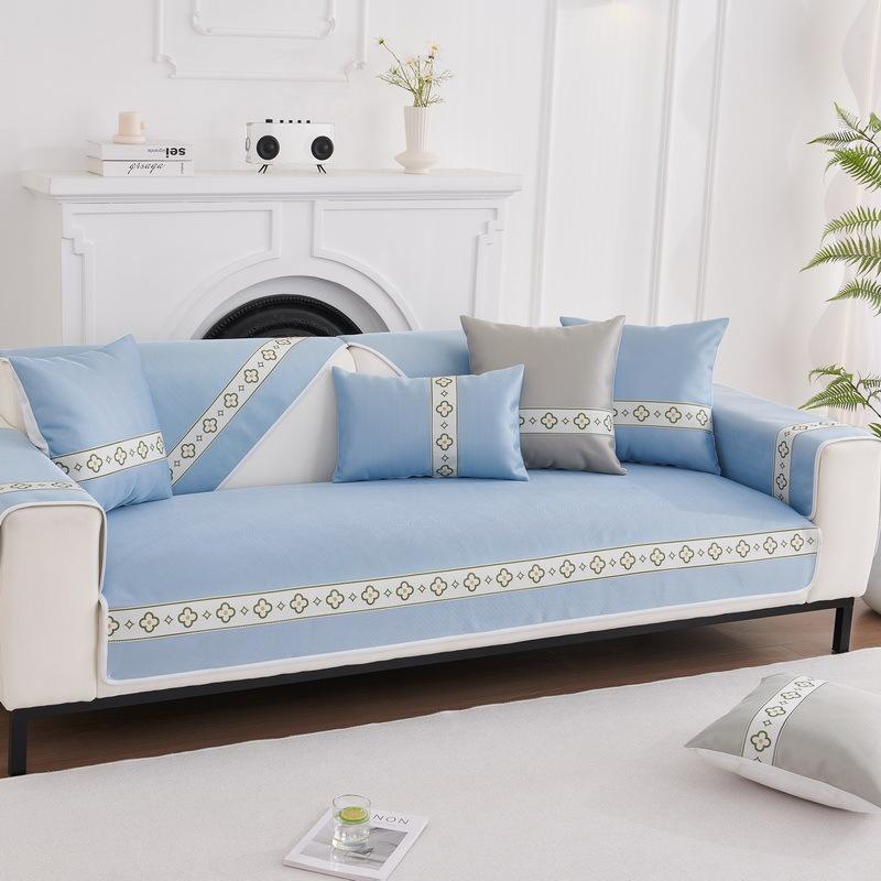 High-End Sofa Cushion Summer Ice Silk Mat Seat Cushion Fashionable And Simple Modern Cover Cloth Towel New Chinese Summer Model