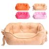 Candy Colors Bow Princess Dog Bed Soft Fleece Cat Bed Winter Warm Small Puppy Bed For Chihuahua