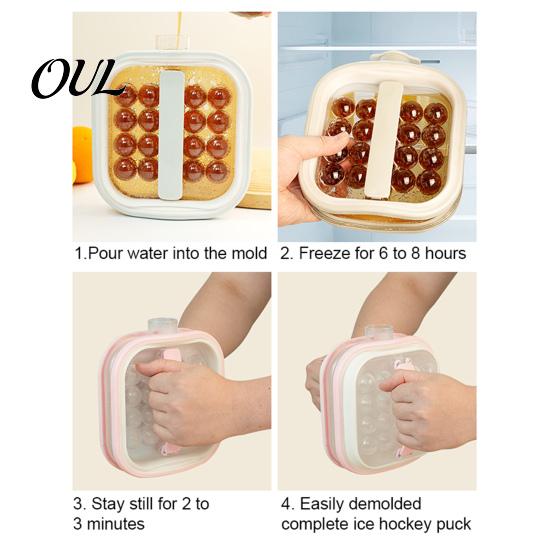 Ice Ball Maker Mold Kettle with Pull Handles, 2-in-1 Cube Tray Flexible Handles Easy Release Mold, Portable Spherical for Whiskey And Cocktails