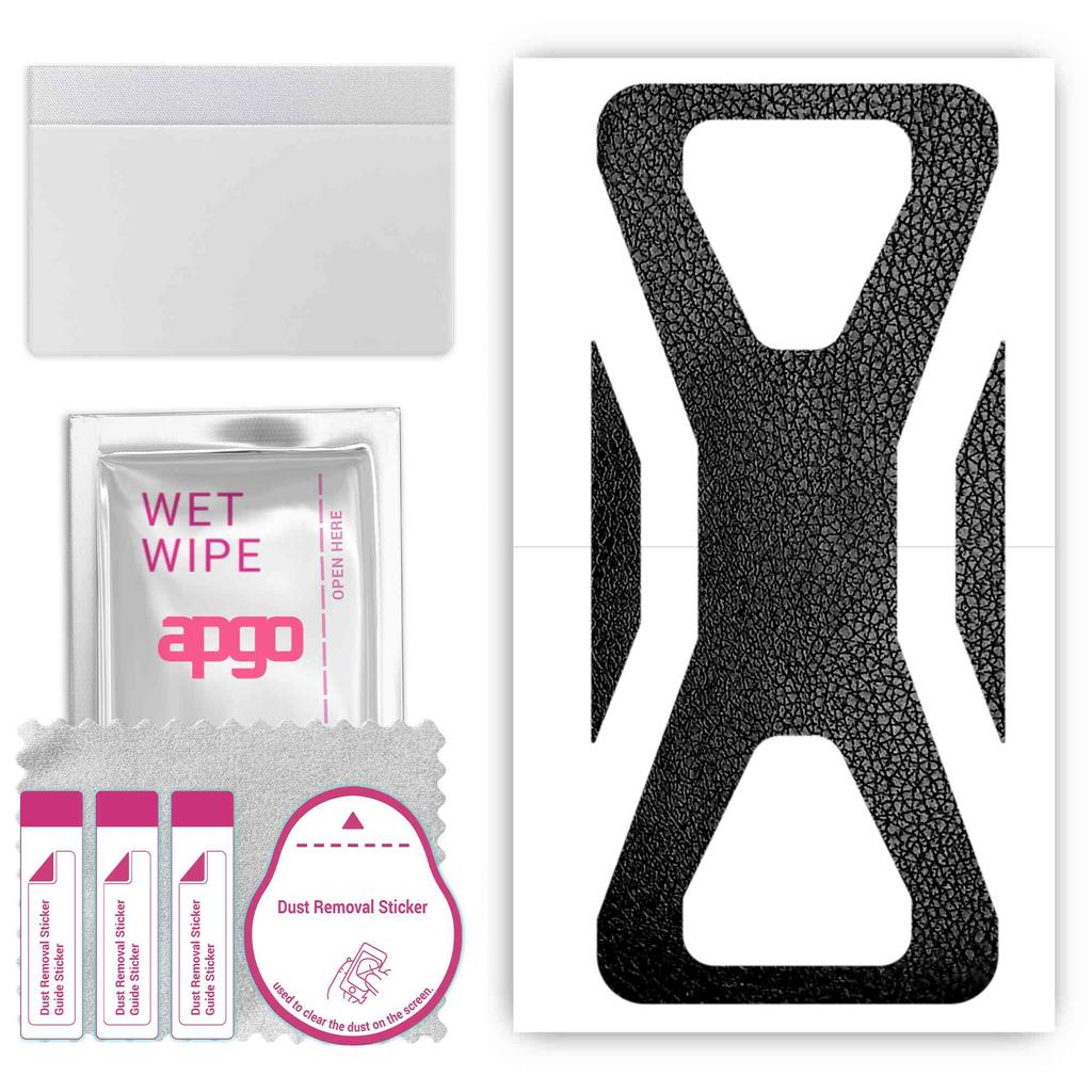 apgo Protective Skin Sticker for the back compatible with Black Shark 3S, Wrap Film, Foil, Vinyl - Pattern Black Leather