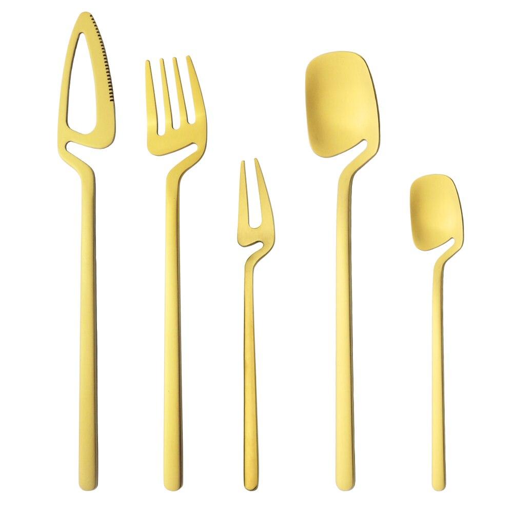 Матовый черный набор столовых приборов, нож, фруктовая вилка, кофейная чайная ложка, столовая посуда, набор столовых приборов из нержавеющей стали 18/10, кухонная посуда