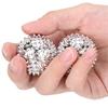 1 Pair Magnetic Massage Ball Hand Massage Acupressure Therapy Ball Silver