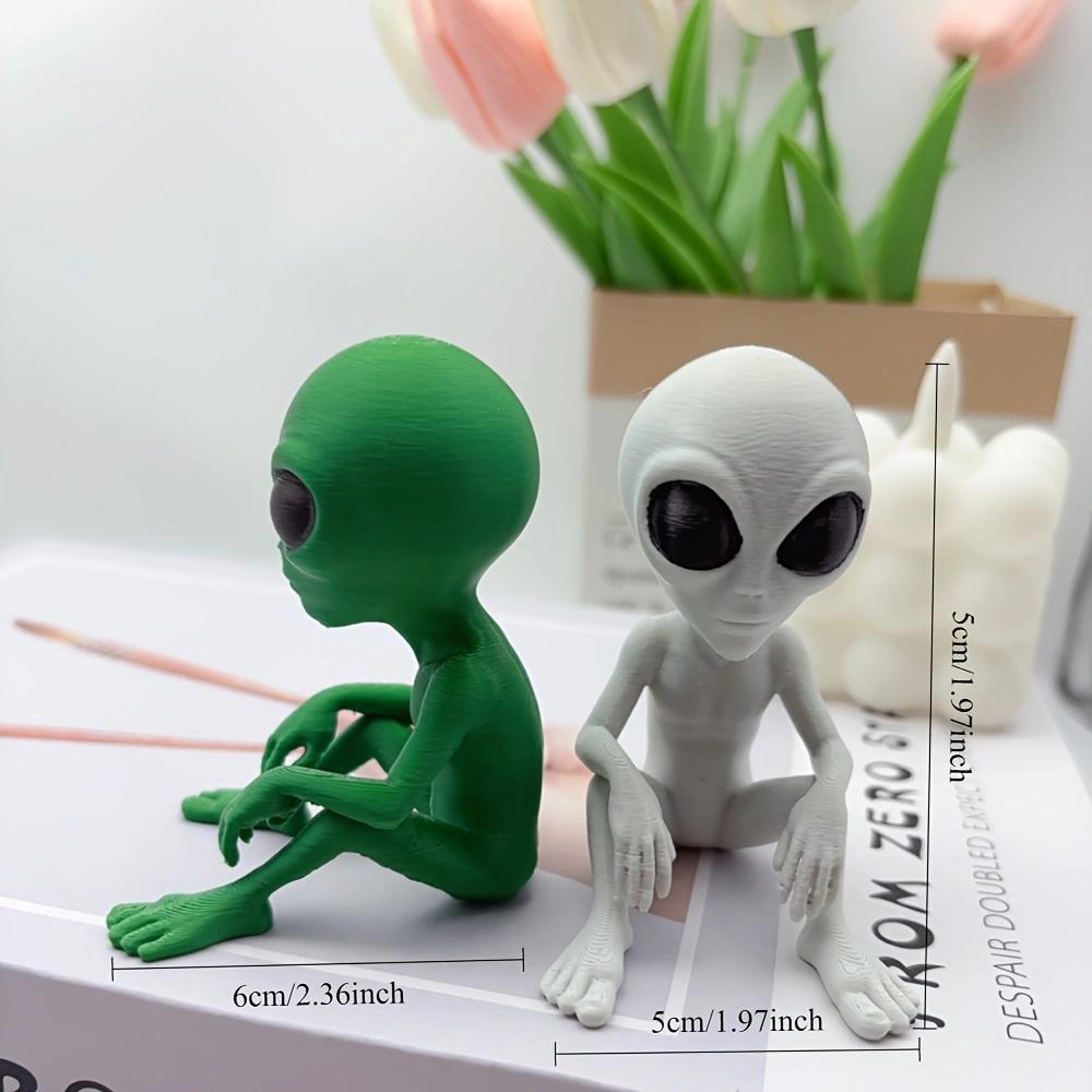 Статуэтки пришельцев, Фантастические пришельцы, напечатанные на 3D-принтере, Веселые и юмористические космические украшения, Подходят для украшения в помещении/на улице