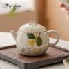 150 мл керамический чайник из растительного ясеня для чая, ручная роспись, бытовой чайник с милым кроликом, чайный сервиз кунг-фу, китайский чайник, чайная церемония