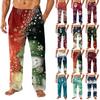 Мужские домашние брюки с принтом по всей поверхности, пижамные брюки для сна, длинные брюки, пижамные брюки