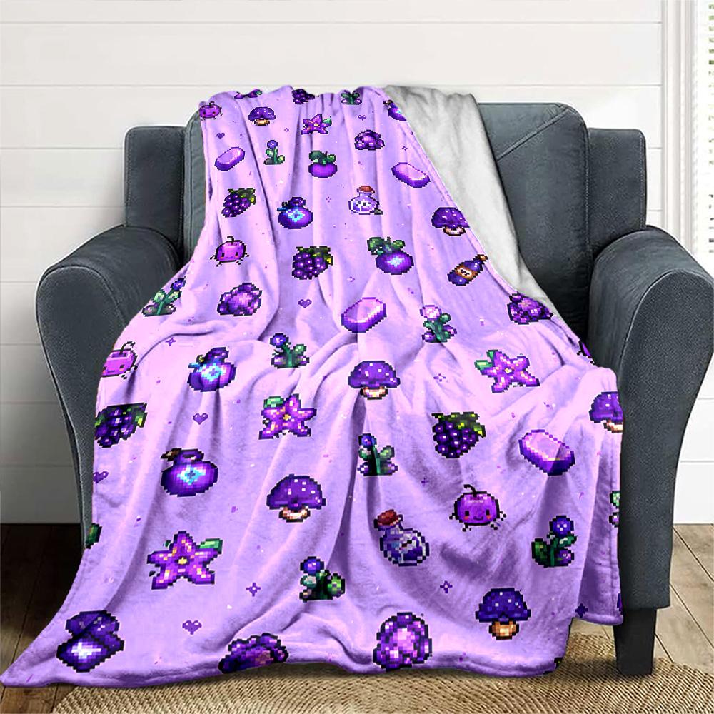 1pc Blanket - game Stardew Valley Print Design,Lightweight Blanket for Sofa,Bed- Soft &Warm,Gift for All Seasons
