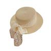 Pastoral Style Fashionable Versatile Flat Top Lace Sun Hat Woven Straw Sun Hat for Outings Sun Protection Large Brim
