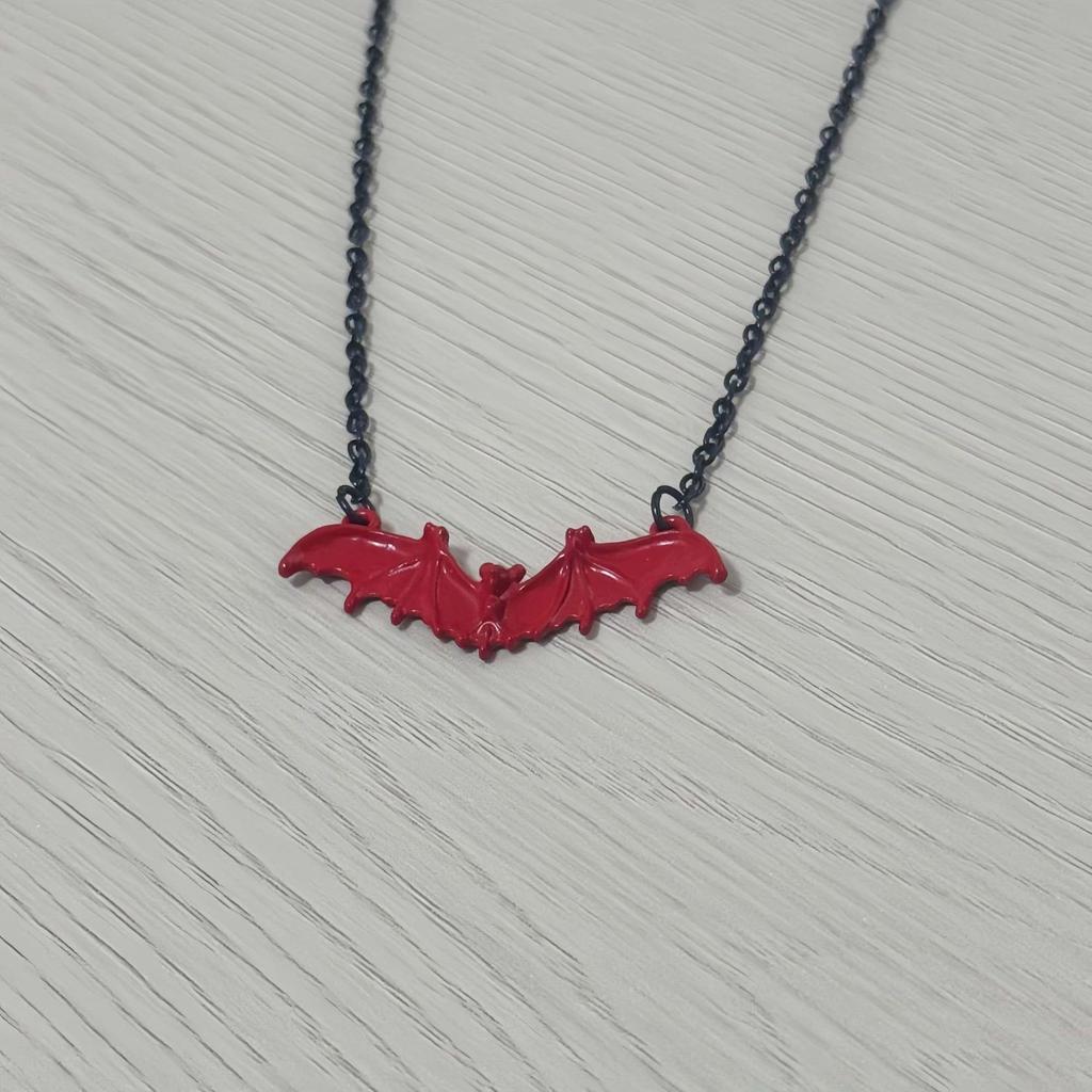 Унисекс Винтажное Готическое Панк Ожерелье - Подвеска Красная Летучая Мышь Хэллоуин Аксессуары - Оригинальный Дизайн Ювелирные Изделия для Мужчин Женщин