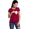 2024 European & American Spliced Round Neck Short Sleeve Maternity Nursing T-Shirt