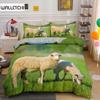 Пододеяльник с овечьей шерстью, размер King Queen, комплект постельного белья с изображением прекрасных животных из фермы для детей, подростков и взрослых, белый, козий, 2/3 шт., пододеяльник, наволочка