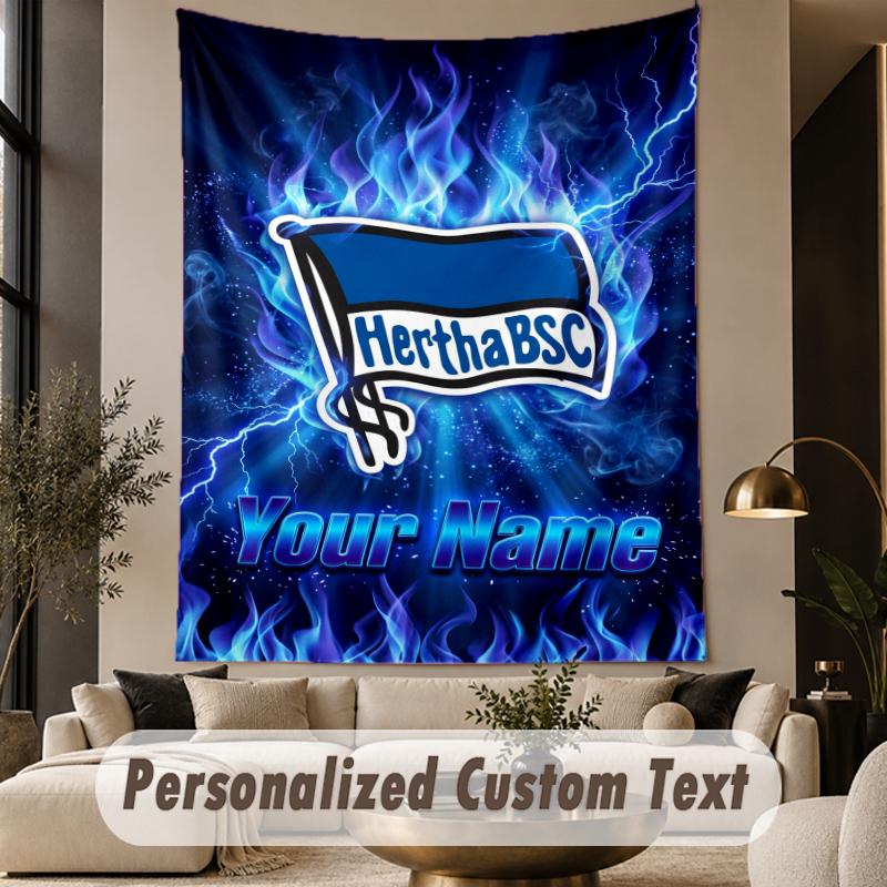 Custom Text Tapestry hertha bsc Print Wall Tapestry Indoor Living Room Wall Decor