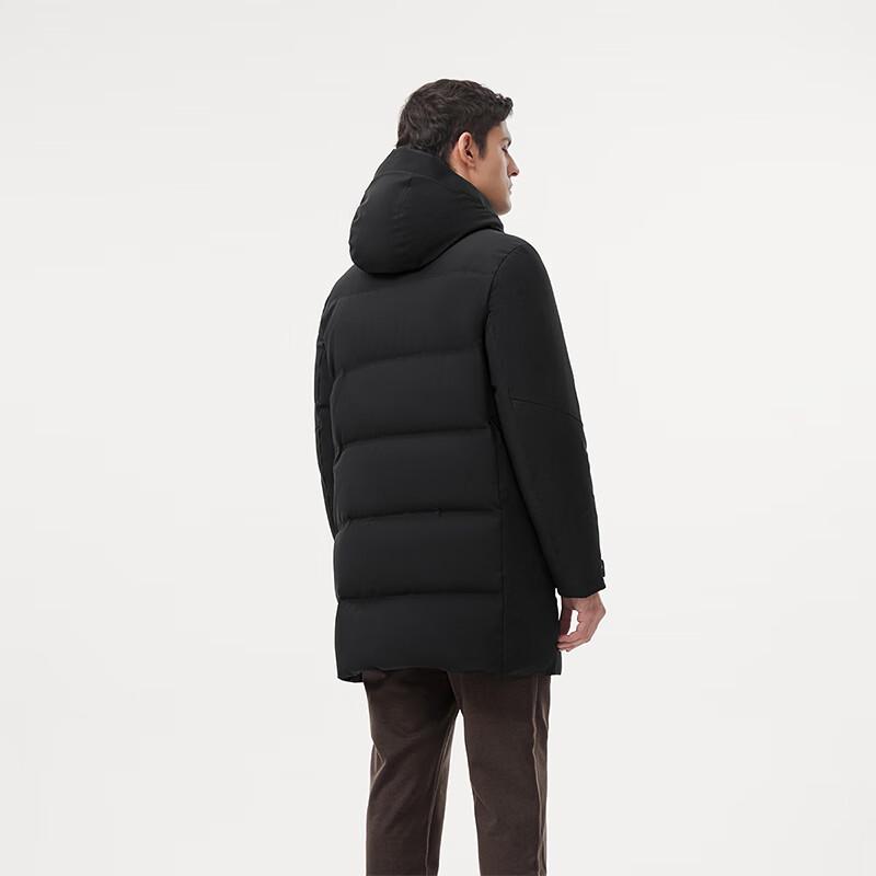 Tanboer Men's Business Mid-Length Hooded Goose Down Winter Coat 520597A