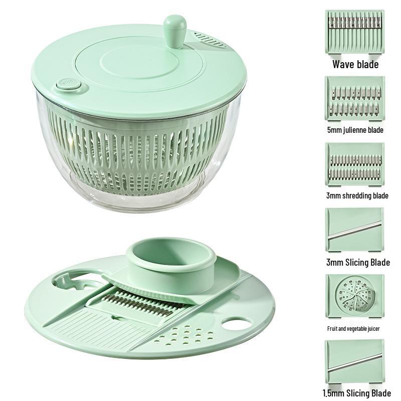 Multifunctional Salad Spinner & Vegetable Cutter: Fruit Spinner, Cucumber, and Potato Shredder/Slicer with Dehydrator