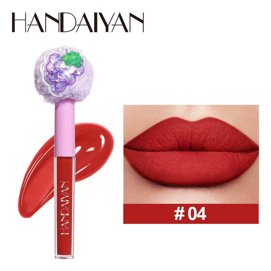 HANDAIYAN New Product Fruity Plush Head Does Not Stick A Cup of Lipstick Lipstick Matte Matte Long Lip Gloss