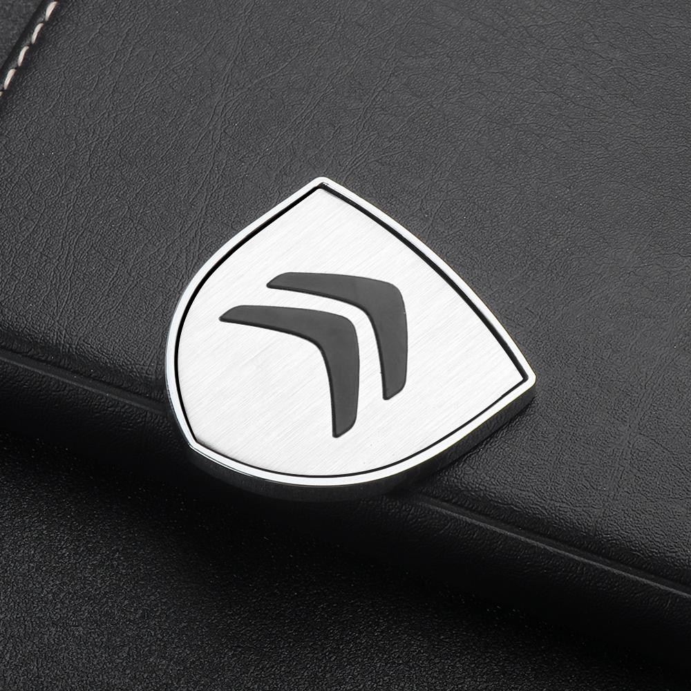 OAUH2 1pc Metal Car Badge Emblem Body Window Fuel Tank Cap Decoration Stickers For Citroen C1 C3 C4 Grand Picasso C5 Auto Accessories