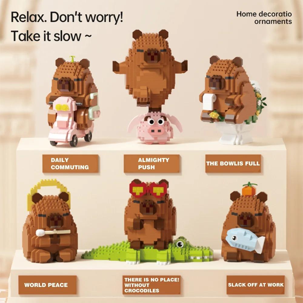 "Набор строительных блоков капибары - Милая водяная морская свинка DIY модель | Веселая STEM-игрушка для детей и взрослых"