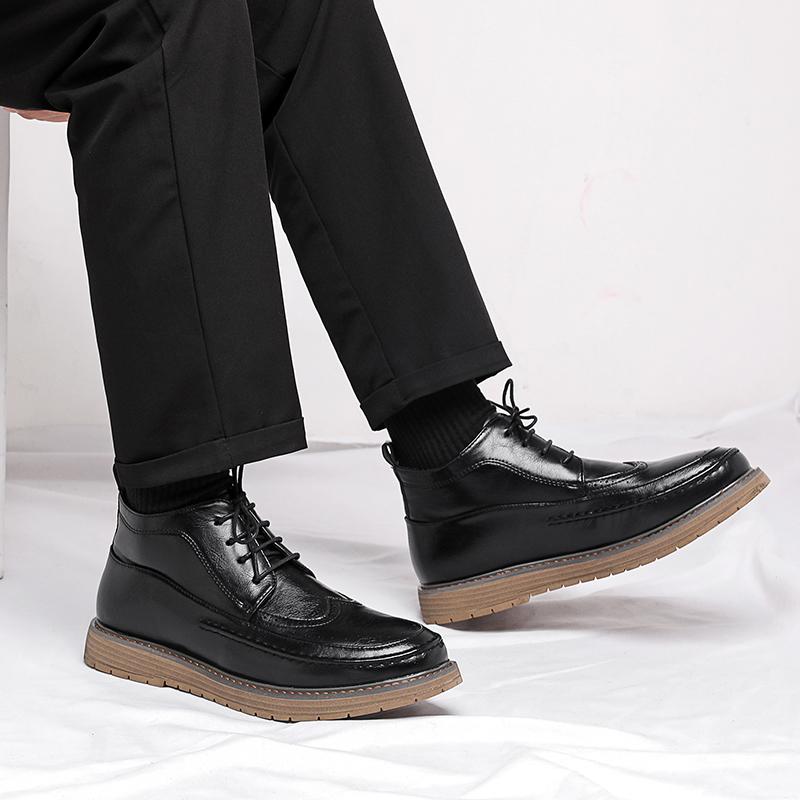 Мода 2024 Новое поступление Ботильоны для мужчин Кожаные Стильные Классические Броги Мужские Мужская обувь Люксовый бренд Мужские Низкие Повседневные туфли