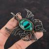 Malachite Copper Pendant Copper Wire Wrapped Jewelry Natural Gemstone Pendant Handmade Wire Wrap Pendant Butterfly Jewelry Anniversary Gifts