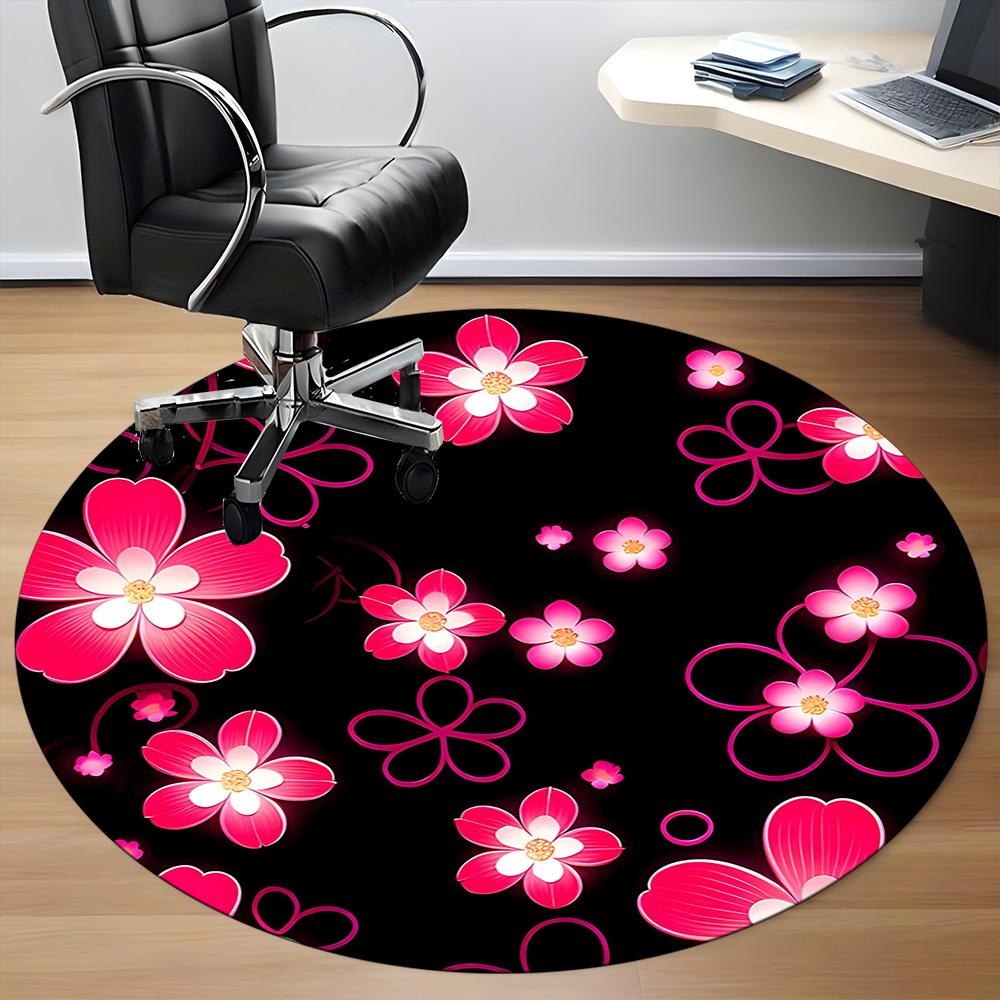 1PC Floral Pattern Chair Carpet for Office, Indoor Non-Slip Washable  Carpet, Soft Comfortable Mat For Office Room yy250930137