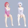 14CM Anime Re:Life in a different world from zero Figure Ram And Rem Pajamas instant noodles press Sitting Position Anime Model